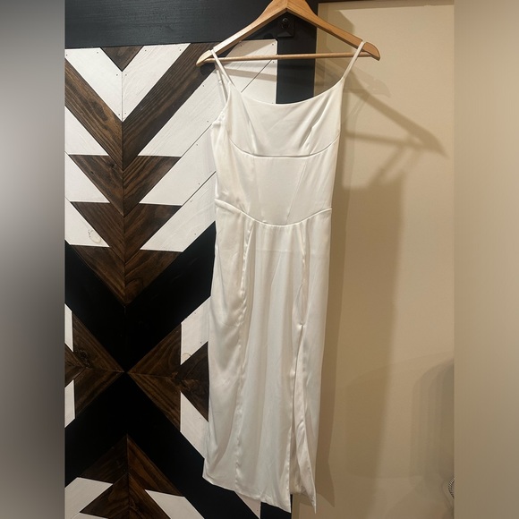 White Silk Dress - Picture 1 of 2